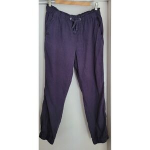 Social Standard by Sanctuary Women's Pants Joggers M Casual Blue Linen Blend